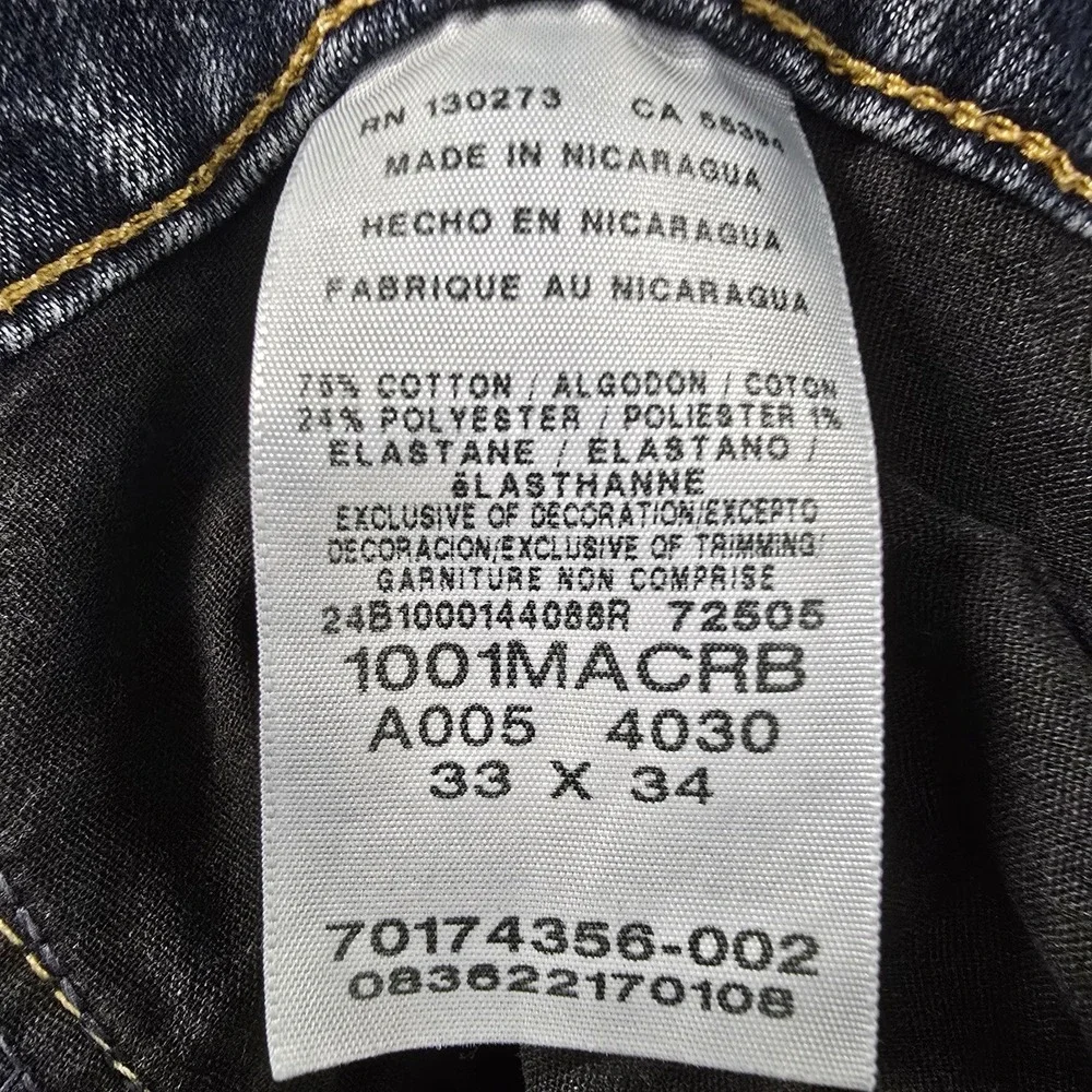 Wrangler 20X Advanced Comfort Jeans Men 34x31 Dark Wash Straight Stretch